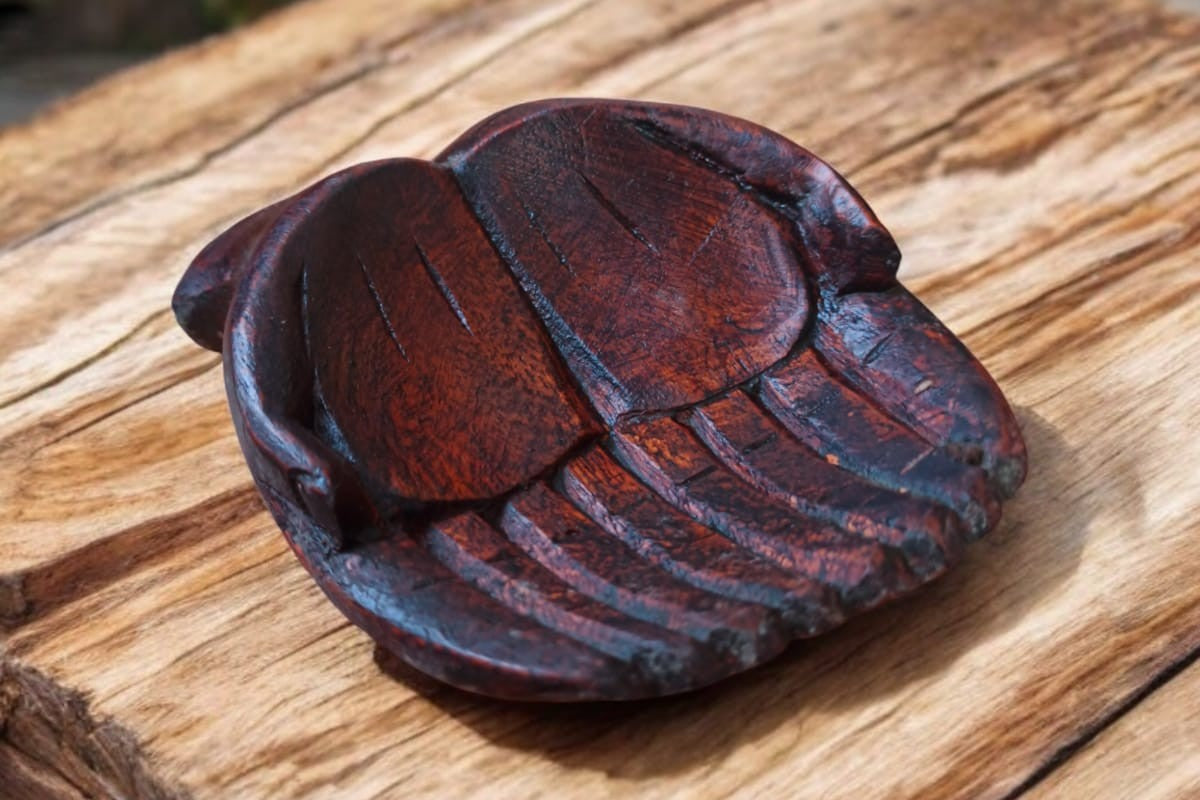 Cuenco Mano de Madera - Bandeja Decorativa Zen para Meditación