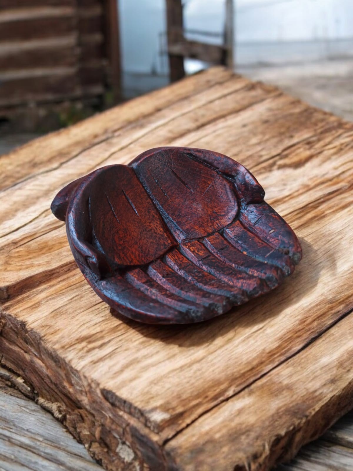Cuenco Mano de Madera - Bandeja Decorativa Zen para Meditación