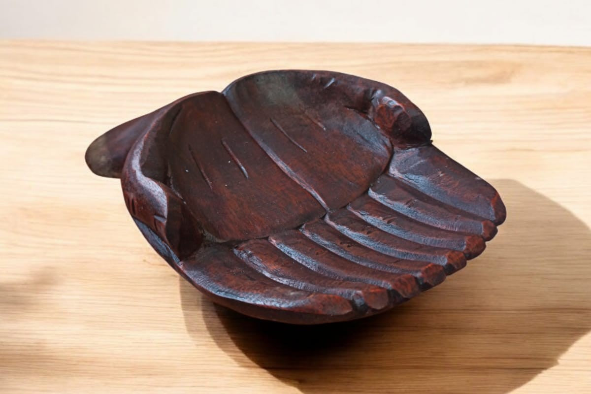 Cuenco Mano de Madera - Bandeja Decorativa Zen para Meditación